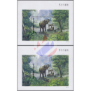 Indischer Elefant (36A-36B) -GEZAHNT / GESCHNITTEN-