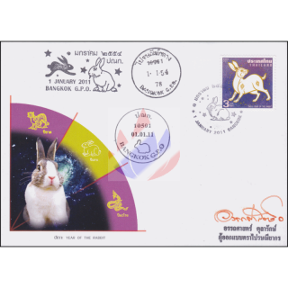 Zodiac 2011 -Year of the Rabbit -FDC(I)-ISSTU-