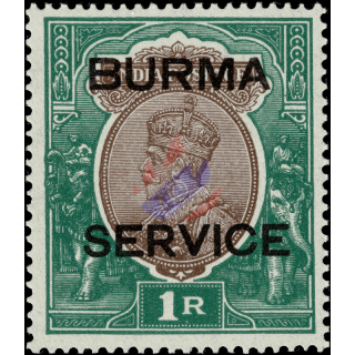 Servicestamp: King George VI with imprint -BURMA & SERVICE- (1R) (MNH)
